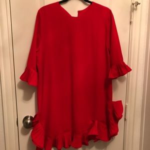 Stylewe Flounce Frill Sleeve Ruffled Mini Dress